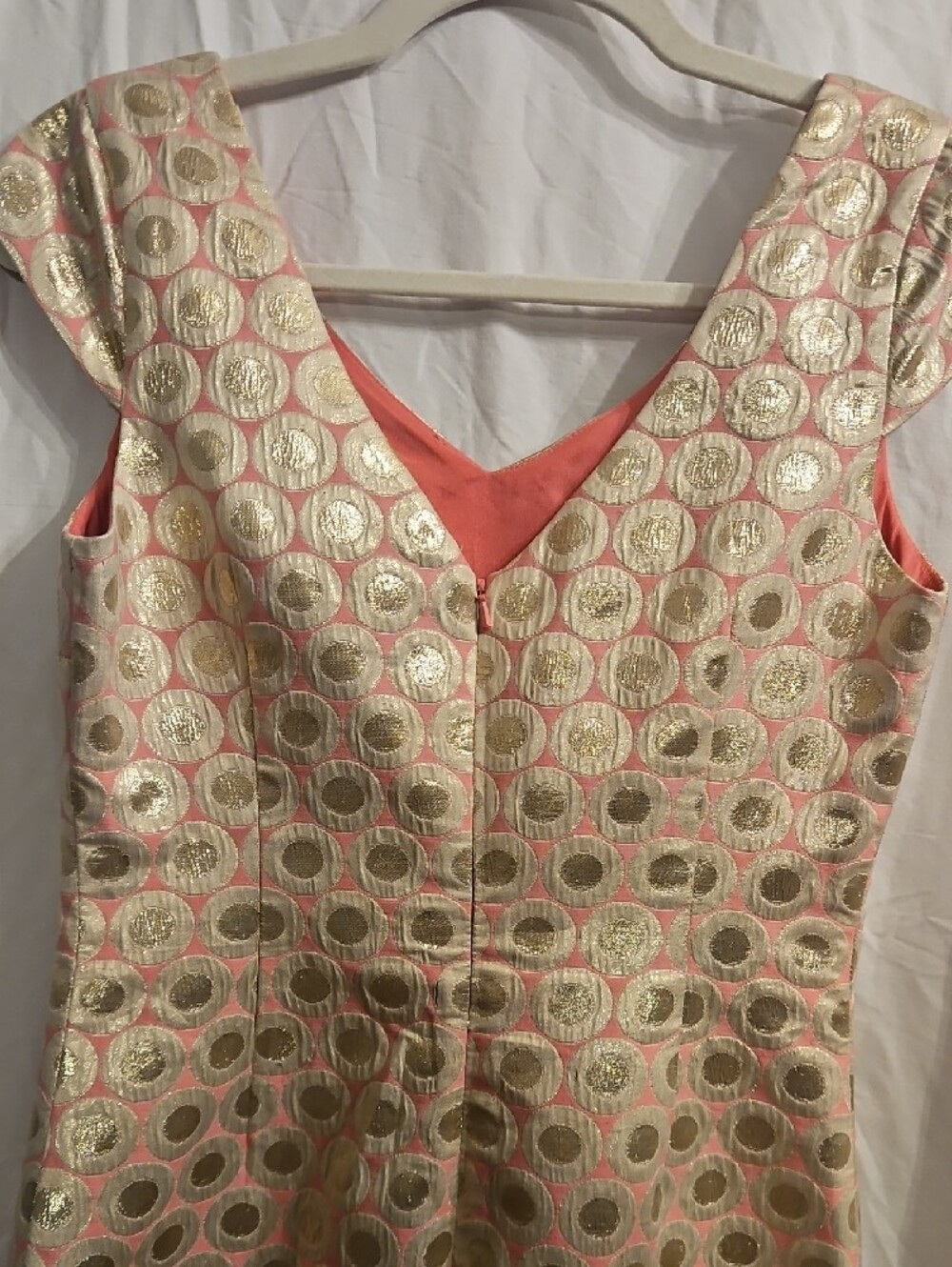 Lilly Pulitzer Pink and Gold Cap-Sleeve Midi Dress - Picture 3 of 5